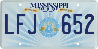 MS license plate LFJ652