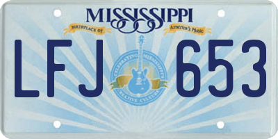 MS license plate LFJ653