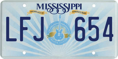 MS license plate LFJ654