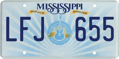 MS license plate LFJ655
