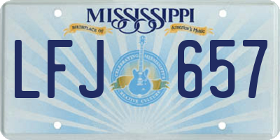 MS license plate LFJ657