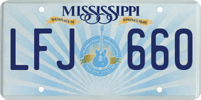 MS license plate LFJ660