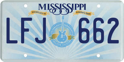 MS license plate LFJ662