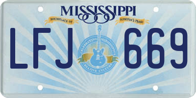 MS license plate LFJ669