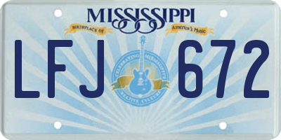MS license plate LFJ672