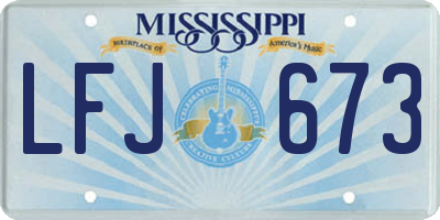 MS license plate LFJ673