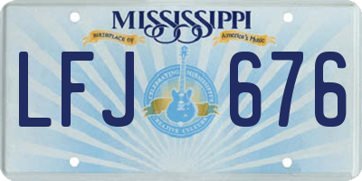 MS license plate LFJ676
