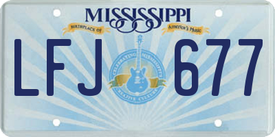 MS license plate LFJ677
