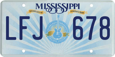 MS license plate LFJ678