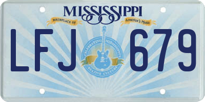 MS license plate LFJ679