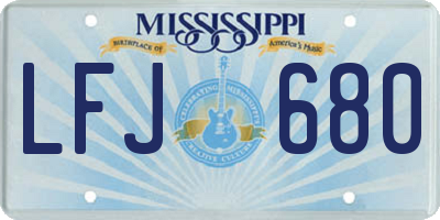 MS license plate LFJ680