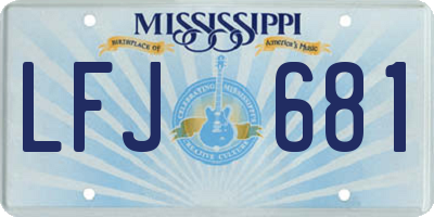 MS license plate LFJ681