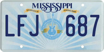 MS license plate LFJ687