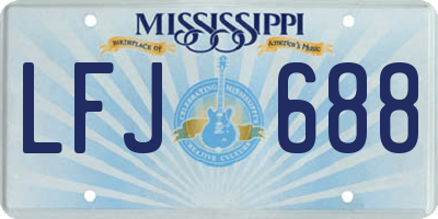 MS license plate LFJ688