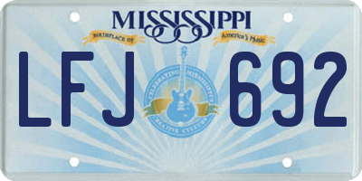 MS license plate LFJ692