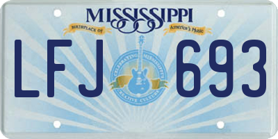 MS license plate LFJ693