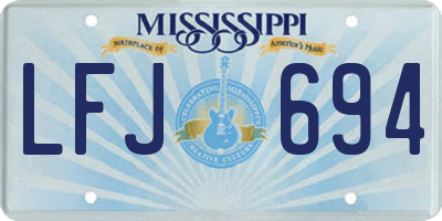 MS license plate LFJ694