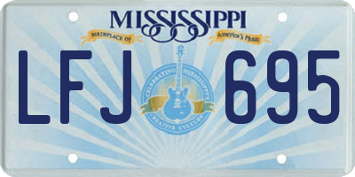 MS license plate LFJ695
