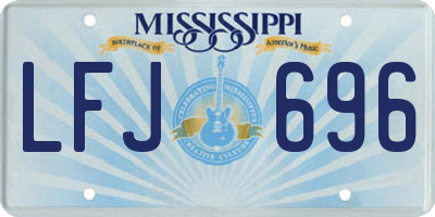 MS license plate LFJ696