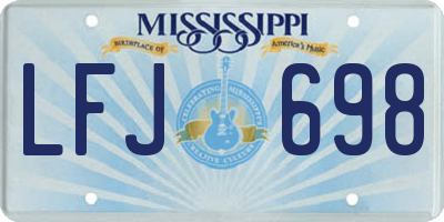 MS license plate LFJ698