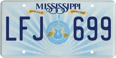 MS license plate LFJ699