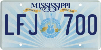 MS license plate LFJ700