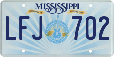 MS license plate LFJ702