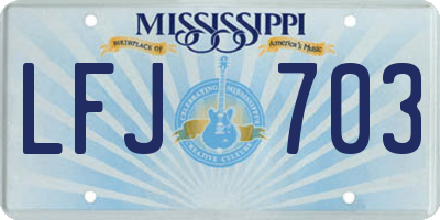 MS license plate LFJ703