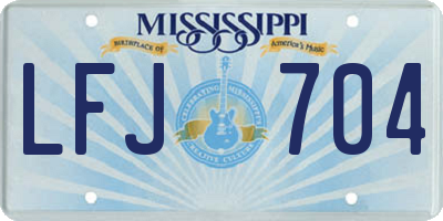 MS license plate LFJ704