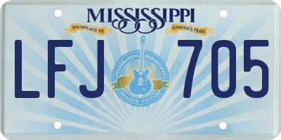 MS license plate LFJ705