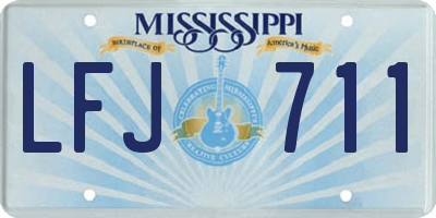 MS license plate LFJ711