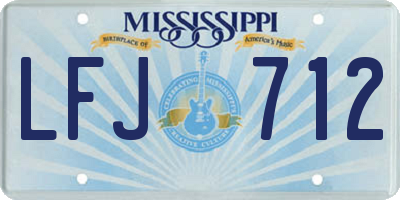 MS license plate LFJ712