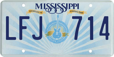 MS license plate LFJ714