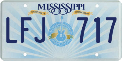 MS license plate LFJ717