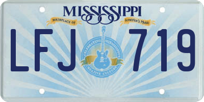 MS license plate LFJ719