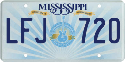 MS license plate LFJ720