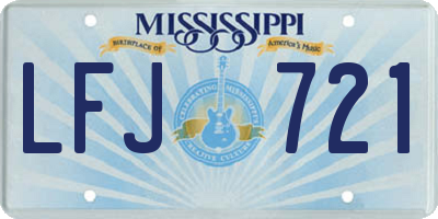 MS license plate LFJ721