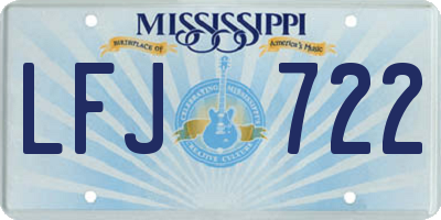 MS license plate LFJ722