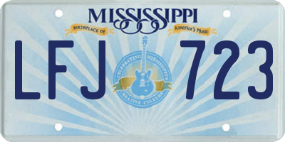 MS license plate LFJ723