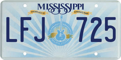 MS license plate LFJ725