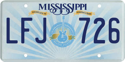 MS license plate LFJ726