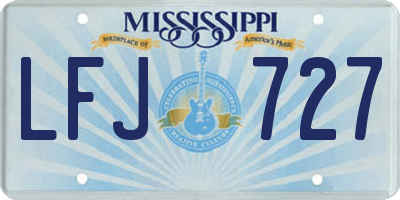 MS license plate LFJ727