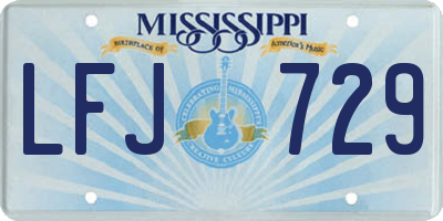 MS license plate LFJ729