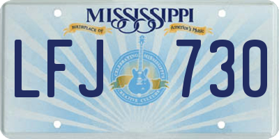 MS license plate LFJ730