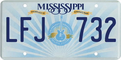MS license plate LFJ732