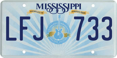 MS license plate LFJ733