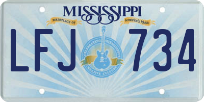MS license plate LFJ734