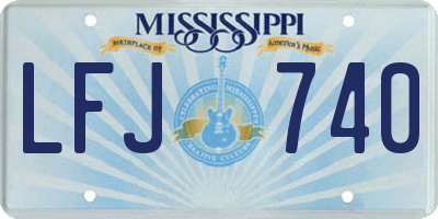 MS license plate LFJ740