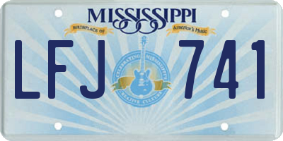 MS license plate LFJ741