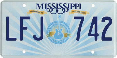 MS license plate LFJ742